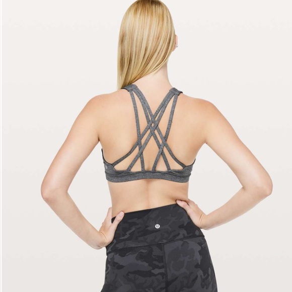 NWT Lululemon Free to Be Serene Gray High Neck Bra Top size 4 - Picture 1 of 4